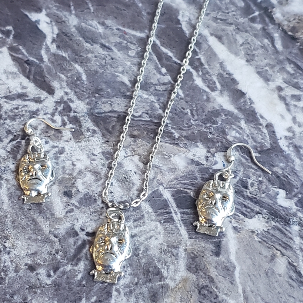 Frankenstein necklace and earring set